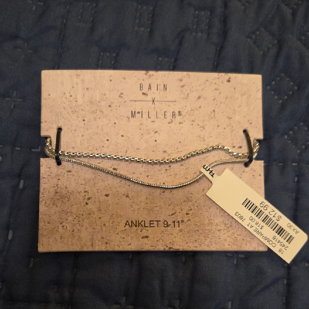 **LAST CALL-DONATE 4/19**-NWT BAIN x MILLER SILVER ANKLE BRACELETS